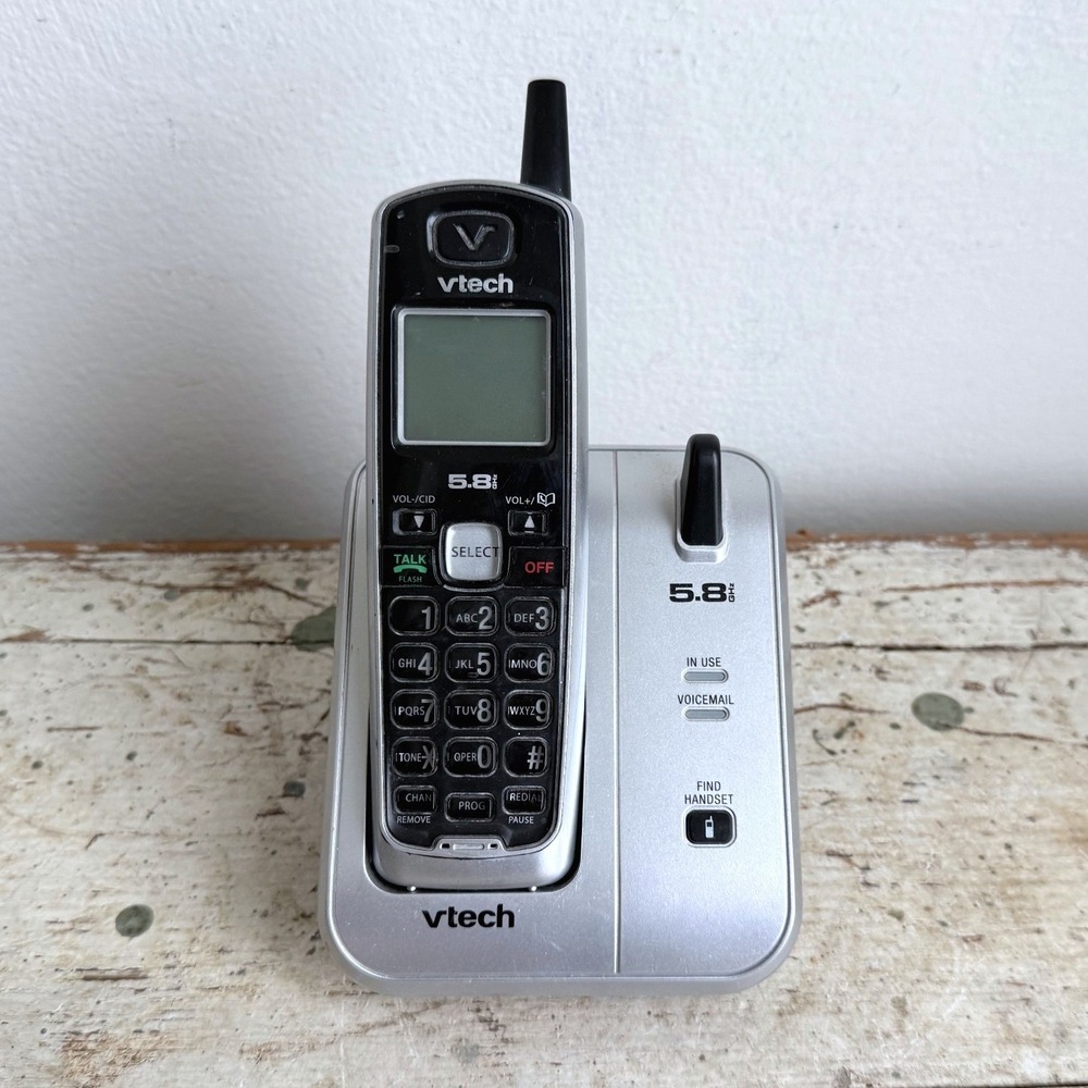 VTech CS5111 Cordless Phone 5.8GHz Silver Black Handset Base Station